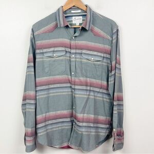 Lucky Brand Men’s Flannel Santa Cruz Western Snap Button Shirt Slim Fit Size M